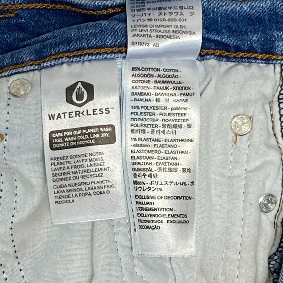 Stretch Vintage Inspired Button Fly Jeans Medium Wash Levi's Wedgie Straight - Picture 14 of 15